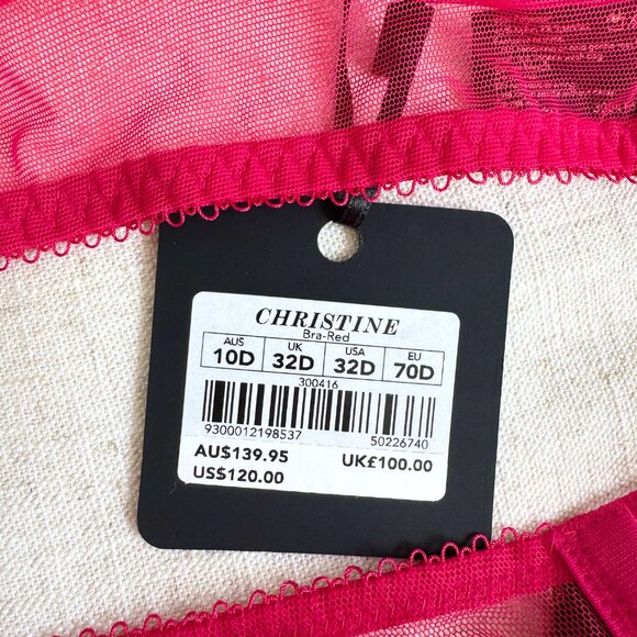 NWT Honey Birdette Christine Red Set 32D xs - Picture 6 of 7
